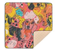 Cute Dachshunds Cute Doodle Art Soft Thick Baby Gym & Activity Mat for Floor 1-Piecing Baby Play Tummy Time Mat for Babies Infants Toddlers, 50'' x 50''