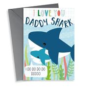 Cute Daddy Shark Fathers Day Card/Birthday Card - Daddy - Shark - I Love You Daddy Shark