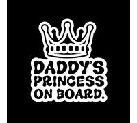 Cute Daddy's Little Princess Car Vinyl Decal - Cute and Safety Sign Window Decal - Easy to Apply and Highly Visible - Baby car Vinyl Decal (Reflective White)