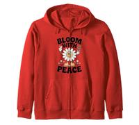 Cute Daisy Cartoon Holding Peace Sign and Olive Branch Zip Hoodie