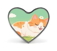 Cute Daisy Cat Heart Pin, 1 Inch Metal Love Lapel Pins - Lightweight, Smooth Edges, Versatile Badge Brooch for Jackets, Shirts, Bags, Gifts for Friends, Family