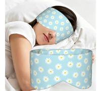 Cute Daisy Flower Florals Blue, Sleep Mask for Home Travel, Full Eye Covers Light Blocking Eye Mask Sleep Eye and Ear Muffs