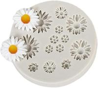 Cute Daisy Flower Fondant Mold Flower Candy Silicone Molds for Cake Fondant Decorating Cupcake Topper Chocolate Polymer Clay Gum Paste Baking Molds
