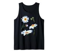 Cute Daisy Flower Motif for Women Botanical Sketch Floral Tank Top