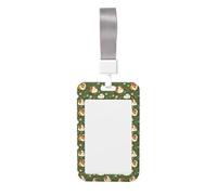 Cute Daisy Guinea Pig Print Badge Holder with Lanyard, Hard Plastic Vertical Name ID Card Badge Holders