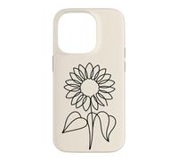 Cute Daisy Sunflower Minimalist Outline Case for iPhone 14 Pro