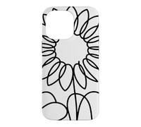 Cute Daisy Sunflower Minimalist Outline Case for iPhone 14 Pro Max