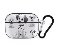 Cute Dalmatian AirPods Pro Case Cover with Keychain Ring PC Hard Shell Protective Case for AirPods Pro 2nd for Women Men Generation Easy Open Full Drop Protection Cover Black-Style