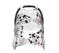 Cute Dalmatian Baby Car Seat Canopy Cover, Multi Use Breathable Nursing Breastfeeding Covers for Mom Soft Stroller Sun Shade Newborn Shower Gift