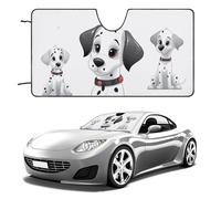 Cute Dalmatian Car Windshield Sun Shade Keep Car Interior Cool 51"x28" Folding Front Window Sun Shade, Heat Shield for SUV, Truck, Blocks UV