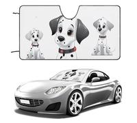 Cute Dalmatian Car Windshield Sun Shade Keep Car Interior Cool 55"x30" Folding Front Window Sun Shade, Heat Shield for SUV, Truck, Blocks UV
