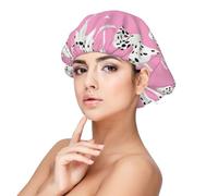 Cute Dalmatian Dog,Adjustable Silk Hair Wrap Adult's Satin Sleeping Cap Hair Women's Elastic Sleep Bonnet