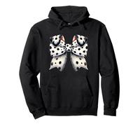 Cute Dalmatian Dog Ears Coquette Bow Black White Dots Pullover Hoodie