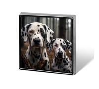 Cute Dalmatian Dog Square Badge Metal Lapel Pins Brooches for Clothing Decoration