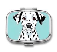 Cute Dalmatian Pill Box 2 Compartment Pill Case Portable Pocket Pill Organizer Medicine Vitamin Organizer for Men Women
