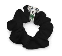 Cute Dalmatian Puppy Dog with Bowtie Women's Hair Ties Elastic Scrunchies Silk Like Scrunchy Accessories for Sleep