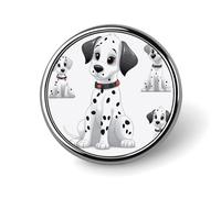 Cute Dalmatian Round Badge Cute Enamel Lapel Pin Brooches Button Pin Personalized Clothing Decoration Unisex Badge Holder Hats Bags Shirts Decor