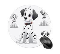 Cute Dalmatian Round Mouse Pad Smooth Glide Gaming Mousepad Extra Density Portable Comfortable Mouse Mat for Desk, Home, Office 7.8x7.8 Inches