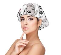 Cute Dalmatian Satin Bonnet Silk Bonnet, Hair Bonnet For Sleeping, Soft Double Layer Silk Sleeping Cap Hair Wrap For Women Natural Hair Curly Hair Braided Hair Long Hair
