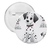Cute Dalmatian Tinplate Badge Personalized Round Brooch Large Craft Button Suitable for Teachers, Nurses, Doctors, Staff, Party Gift Accessories, 12PCS, Plastic, plastics