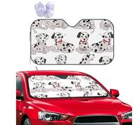 Cute Dalmatian Windshield Sun Shade for Car Personalized Window Sunshades Foldable Sun Heat Uv Rays Visor Protector to Keep Your Vehicle Cool for Universal Cars SUV Truck 51x27.5 Inch