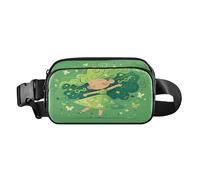 Cute Dancer Green Cute Waist Pack Crossbody Bag for Women Men Large Capacity Sling Bag Travel Accessory with Adjustable Strap for Travel Shopping Running, Aesthetic Fighting Fish, One Size