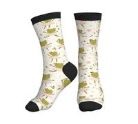 Cute Dancing Frog Print Crew Socks for Women Men, Cute Casual Athletic Aesthetic Novelty Funny Socks