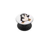 Cute Dancing Penguin Wearing Headphones Music Lover PopSockets Adhesive PopGrip
