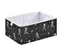 Cute Dancing Skeleton Cube Storage Boxes 40x27x17 cm Square Bins Collapsible Cube Box Organiser for Organising Clothes