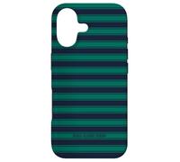 Cute Dark Blue Green Minimalist Horizontal Striped Pattern Case for iPhone 17
