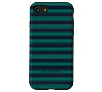Cute Dark Blue Green Minimalist Horizontal Striped Pattern Case for iPhone SE (2020) / 7/8