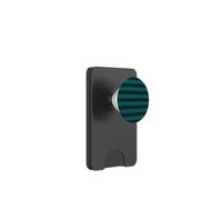 Cute Dark Blue Green Minimalist Horizontal Striped Pattern PopSockets PopWallet for MagSafe