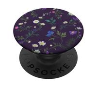 Cute Dark Purple Wildflowers Floral Flowers PopSockets Adhesive PopGrip