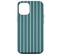 Cute Dark Teal Green Vertical Stripes Minimal Pattern Case for iPhone 12/12 Pro