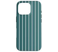 Cute Dark Teal Green Vertical Stripes Minimal Pattern Case for iPhone 16 Pro