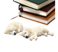 Cute Dashboard Figures - Sleeping Labrador Shape, 6x2cm Resin Dog Table Decor, Hand Painted Creative Ornament Feature, Synthetic Polymer Resin Construction | Car Interior Decor for Sedans & Trucks