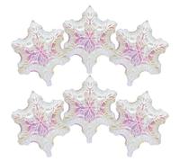 Cute Dazzling Snowflake Balloon Iridescent Winter Frozen Ice Snow Party Supplies, 6 Pack 4D Glistening Snowflake Shaped Balloon For Birthday Baby Shower New Year Christmas Xmas Eve Wonderland Carnival
