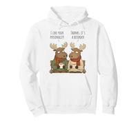 Cute deadpan moose sharing tea: I like your personality Pullover Hoodie