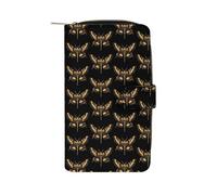 Cute Death Moth Long Zippered Pouch Slim Clutch Organizer Purse Money and Credit Card Holder for Men Women