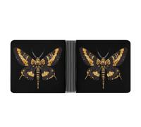 Cute Death Moth Printed Bifold Wallet with Hidden Compartments Pocket Money and Credit Card Holder for Men Women