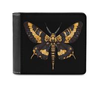 Cute Death Moth Printed Bifold Wallet with Hidden Compartments Pocket Money and Credit Card Holder for Men Women