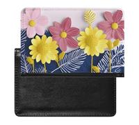 Cute Decorative Flowers Passport Holder Passport Cover Protector Essentials with Credit Card Slots for Women Men
