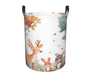 Cute Deer Bunny Hamper Baskets Foldable Fabric Clothes Hampers Storage Organizer Bin for Toys Home Bedroom Decor-S