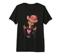 Cute Deer Cartoon Hipster Animal Lover Graphic Playful Sharp Premium T-Shirt
