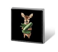 Cute Deer Cucumber Pickle Custom Lapel Pins Square Brooch Tie Suit Dress Accessories for Men Women Wedding Birthday