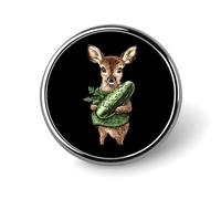 Cute Deer Cucumber Pickle Round Brooch Pin Lapel Pins Tie Suit Dress Accessories for Men Women Wedding Birthday