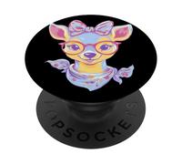 Cute Deer Floral Woodland Portrait Graphic Pink Glasses PopSockets Adhesive PopGrip