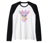 Cute Deer Floral Woodland Portrait Graphic Pink Glasses Raglan Baseball Tee