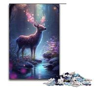 Cute Deer Flower Adult Jigsaw Puzzles Pieces Puzzles for Adults for Birthdays Holidays Best for Christmas 1000 PCS(75x50cm)