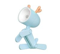 Cute Deer Night Light, Night Light Kids Lamp for Bedroom, Adjustable Angle LED Portable Deer Lamp, Battery Powered Nightlight for Home Office Dorm Room Decorations Children Christmas Gifts - Blue